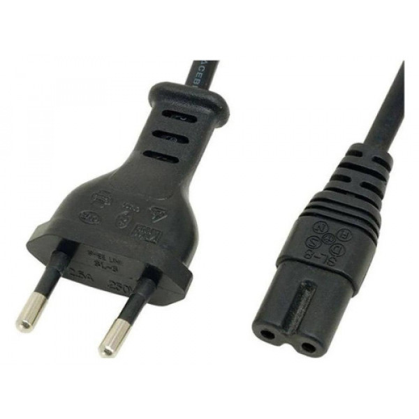 Кабель живлення (IEC C7) 2-пін/1,8 м/чорний